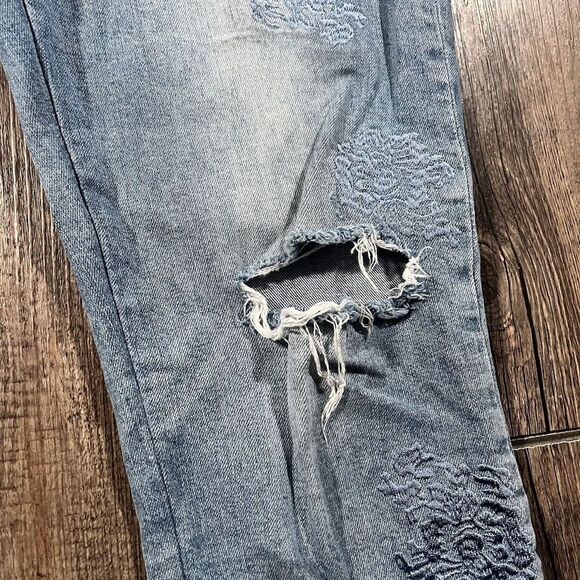 Lucky Brand Jeans Womens Sz 10 Ava Skinny Light Ankle Embroidered Floral 32x28 - Picture 8 of 14
